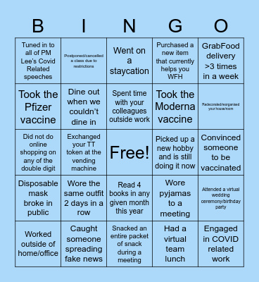 BINGO TIME! Bingo Card