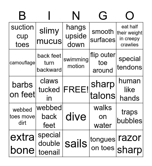 What's That Smell Bingo Card