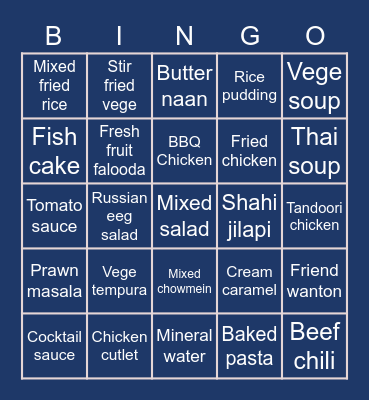 FOOD BINGO ADAM Bingo Card