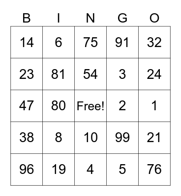 อีวอนน์ รอบที่ 1 Bingo Card