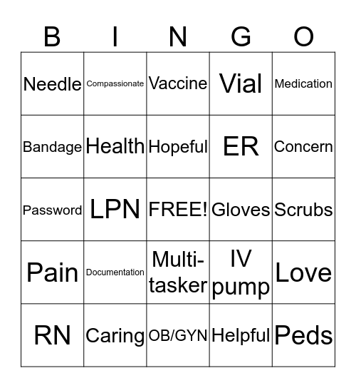 Happy Nurses Week Bingo Card