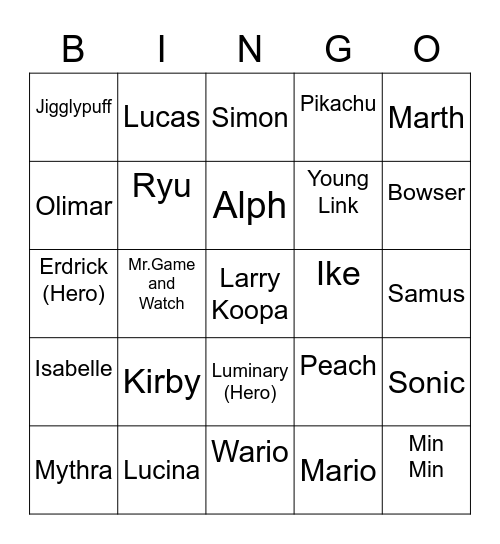 Cobalt ROUND 2 [Smash Bros] Bingo Card