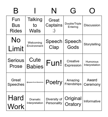 What is Speech? Bingo Card