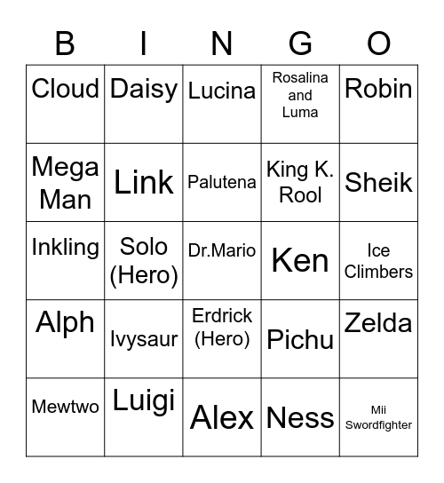 Frosty ROUND 2 [Smash Bros] Bingo Card