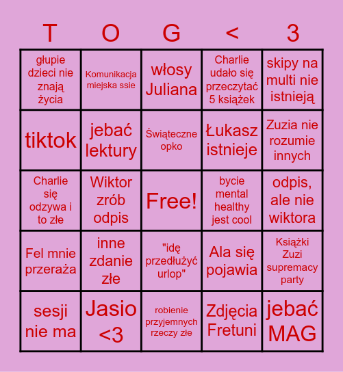 OUR RPG TEAM ALWAYS Bingo Card