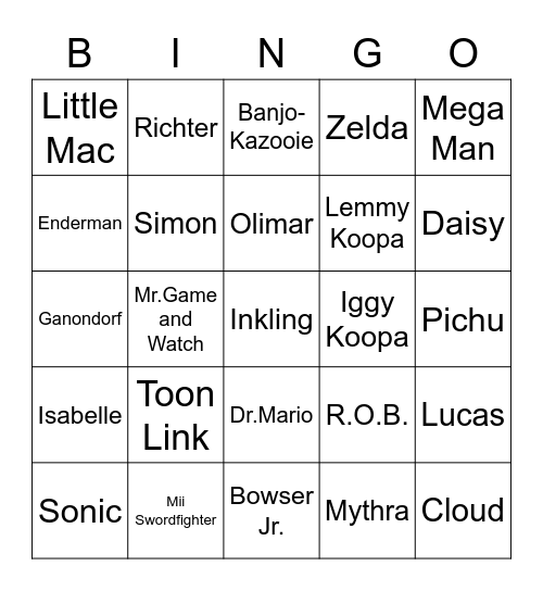 Hellboy ROUND 1 (Smash Bros) Bingo Card