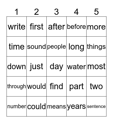 Bingo Card