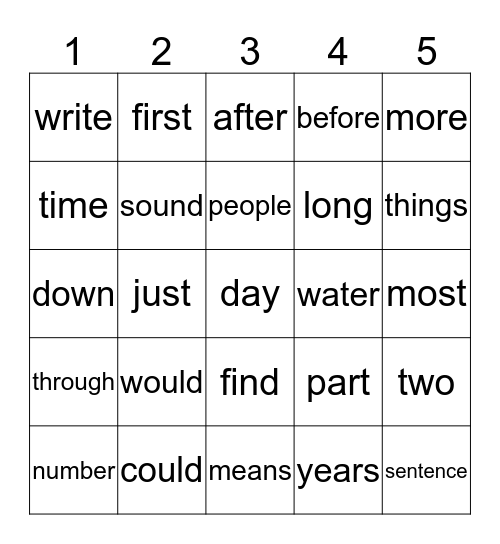 Bingo Card