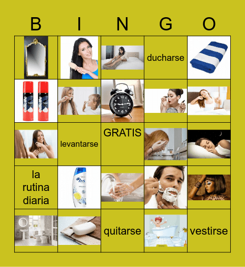 lección 7 - vocabulario la vida diaria Bingo Card