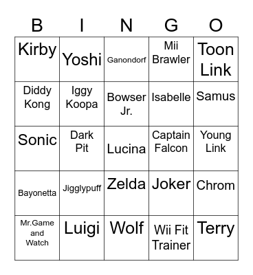 Ralfonic ROUND 1 [Smash Bros] Bingo Card
