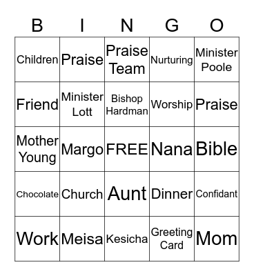 MOTHER'S DAY BINGO Card