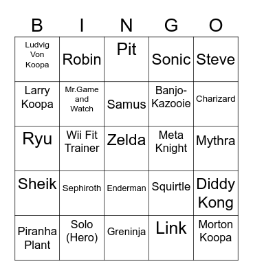DrSololek ROUND 1 [Smash Bros] Bingo Card