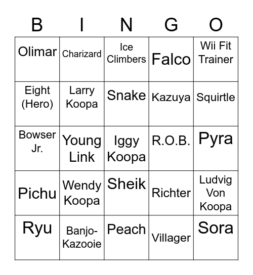 DrSololek ROUND 2 [Smash Bros] Bingo Card