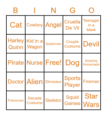 Halloween Custom BINGO Card