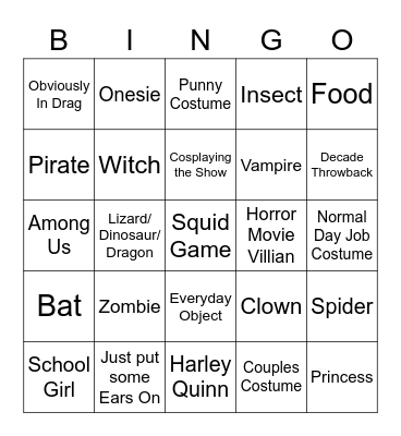HALLOWEEN AUDIENCE BINGO Card