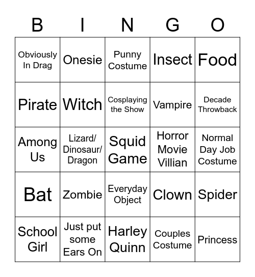HALLOWEEN AUDIENCE BINGO Card
