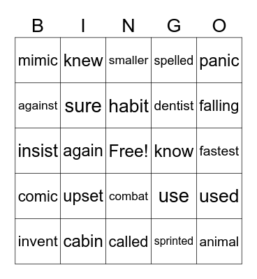 Unit 5 Week 1 Bingo Card