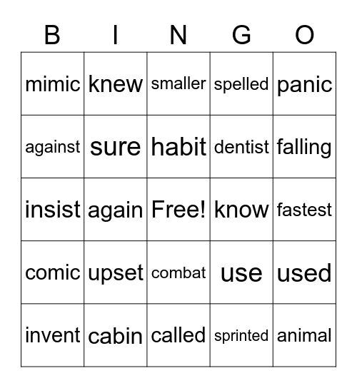Unit 5 Week 1 Bingo Card