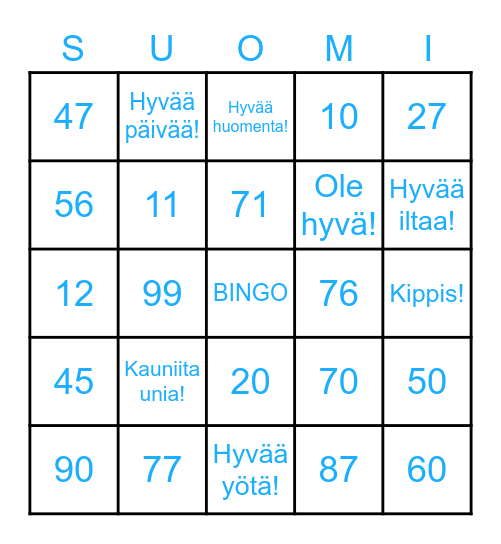 PELATAAN! BINGO Card