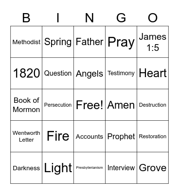 FHE Bingo Card