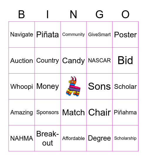 PiñAHMA Party Bingo Card