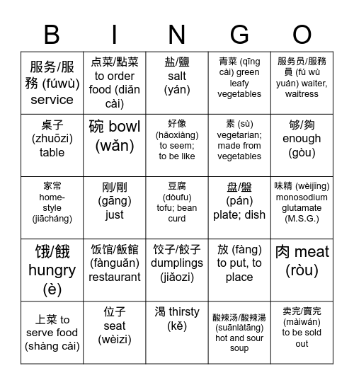 IC U12 D1 Bingo Card