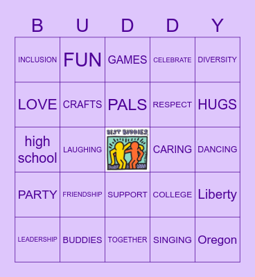 Skidmore Best Buddies Bingo Card