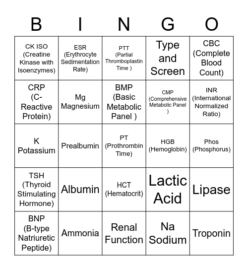 Lab Draws Bingo Card