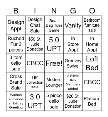 PBTeen Holiday BINGO Card