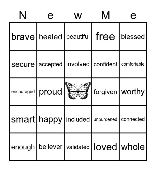 Transformation Bingo Card