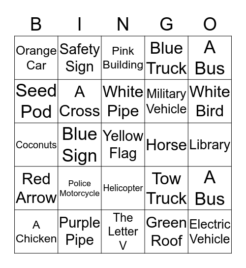 BINGO ON THE BUS! Bingo Card