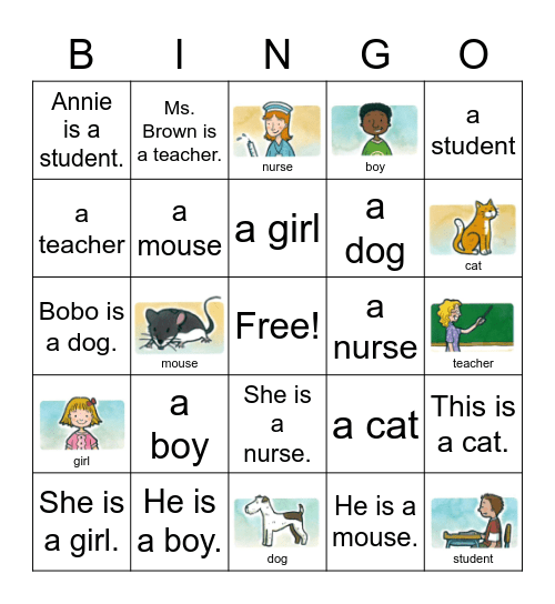 Base Camp 1 Unit 1 Words Bingo Card