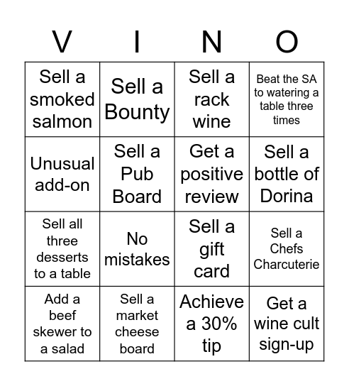 Postin-go Bingo Card