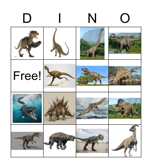 Dinosaur Bingo Card