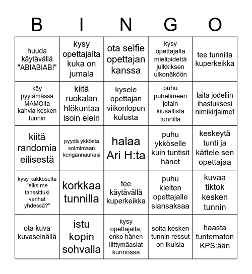 ABIRALLI Bingo Card