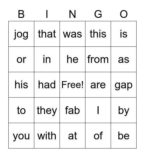 MCW-1,2,and 3 Bingo Card