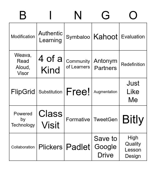 Year 1 November Tech Training Bingo Card