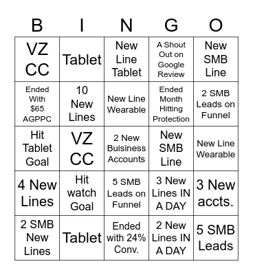November Kickoff Bingo Card