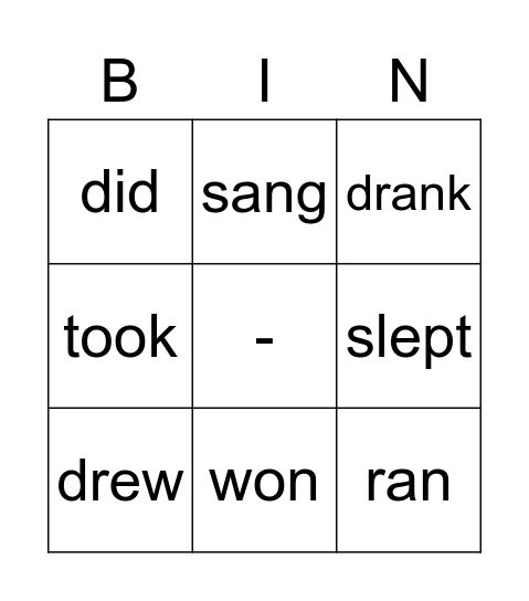 Irregular Bingo Card