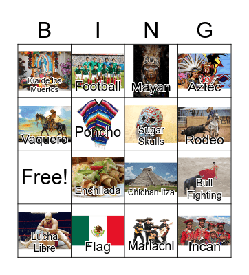 Mexico Bingo Card