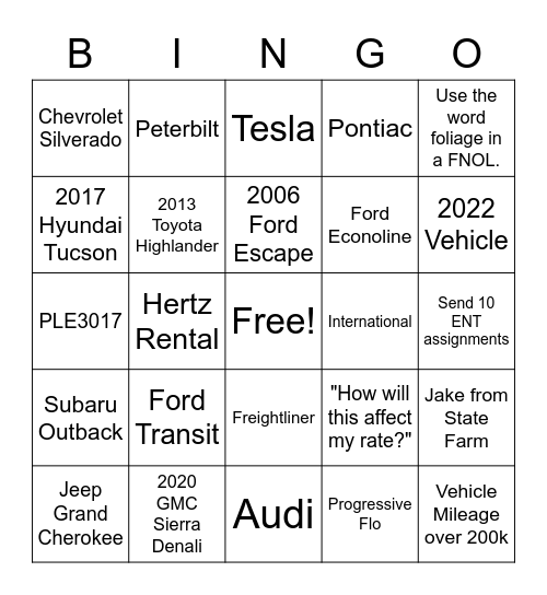 MLT BINGO Card