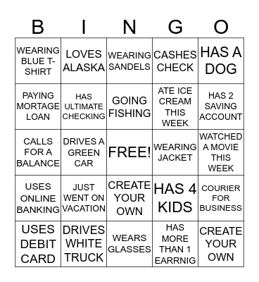 TELLER BINGO Card