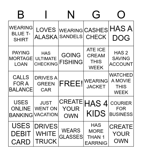 TELLER BINGO Card