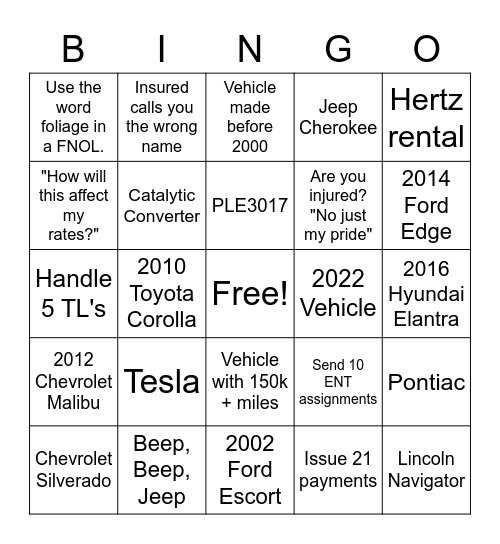 MLT BINGO Card