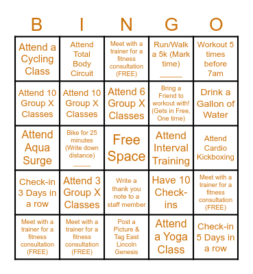 November Genesis Bingo Card