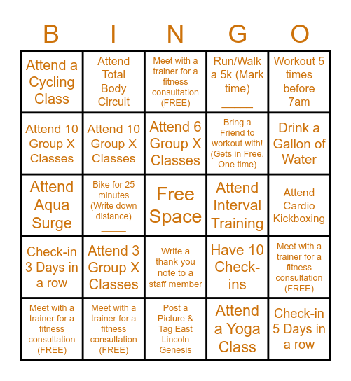November Genesis Bingo Card