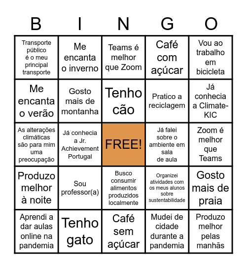 Portugal - S4F Bingo Card