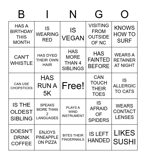 Student Social- Levine Scholars Bingo Card