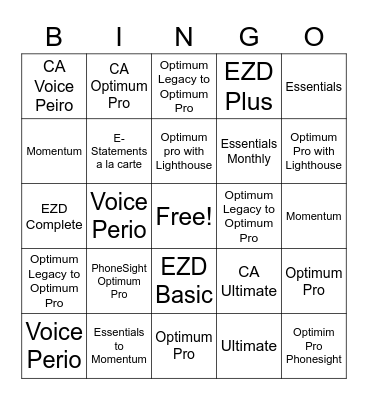 November Bingo Card