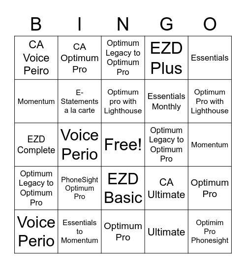 November Bingo Card